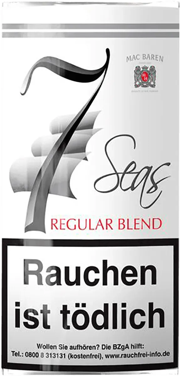 Mac Baren 7 Seas Regular Blend Pfeifentabak 40g Packung, Vorderseite