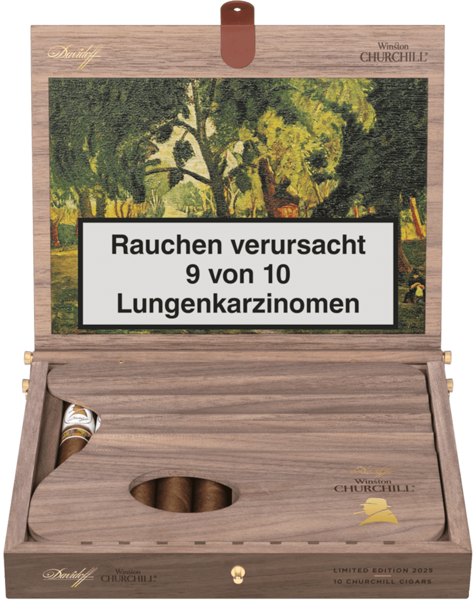 Davidoff Winston Churchill - Kiste vorne geöffnet