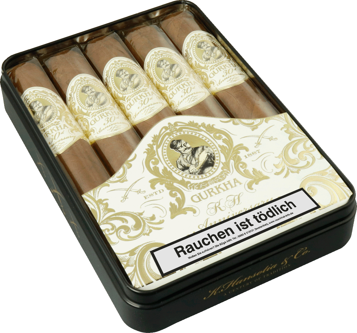 Gurkha Treinta Toro - Blechetui vorne geöffnet