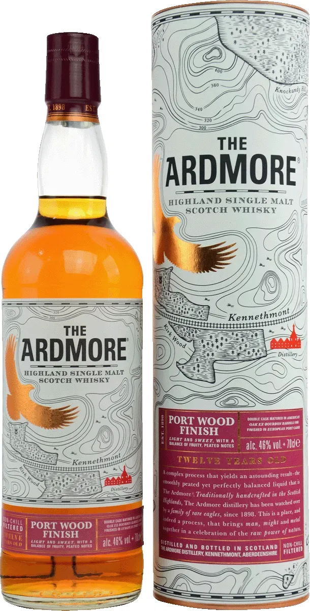 Ardmore Portwood Umkarton und Flasche Vorderseite